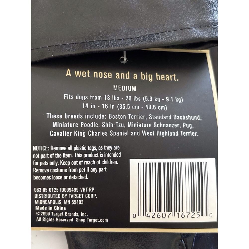 Biker Jacket Dog Boots And Barkley Sz M Black 13lb-20lb 14-16 Inches NWT - Picture 3 of 6